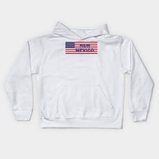 New Mexico State in American Flag Kids Hoodie